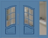 Kunststoff Haustür 6451-15 lichtblau zweiflügelig Seitenteil rechts