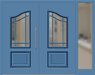 Kunststoff Haustür 6457-15 lichtblau zweiflügelig Seitenteil rechts