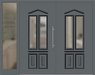 Kunststoff Haustür 6460-10 basaltgrau zweiflügelig Seitenteil links