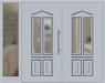 Kunststoff Haustür 6460-10 silbergrau zweiflügelig Seitenteil links