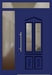 Kunststoff Haustür 6460-10 ultramarinblau Seitenteil links Oberlicht