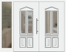 Kunststoff Haustür 6460-10 weiß zweiflügelig Seitenteil links