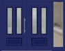 Kunststoff Haustür 6547-10 ultramarinblau zweiflügelig Seitenteil rechts