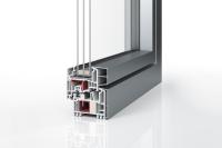 Kunststoff-Aluminium-Fenster Profil PaXabsolut Neotherm Alublend 83 flächenbündig mit 3-fach Verglasung