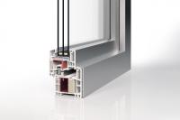Profilquerschnitt Kunststoff-Aluminium-Fenster PaXplus 4 Alublend Therm 