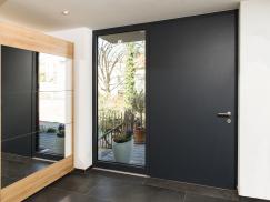Aluminium Haustür anthrazit mit Seitenteil