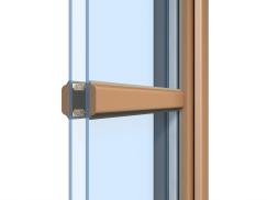 Querschnitt einer Wiener Sprosse an einem Holzfenster