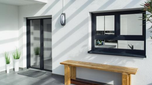 Kunststofffenster PaX mit anthrazitgrauer Folierung