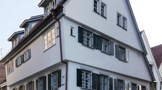 Fachwerkgebäude von 1465 mit PaXpur58 aus Kiefer in Ulm