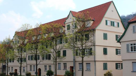 Siedlungsgebäude mit PaXretro58 Fenstern aus Kiefer in Stuttgart
