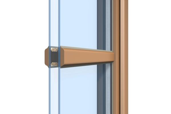 Querschnitt einer Wiener Sprosse an einem Holzfenster