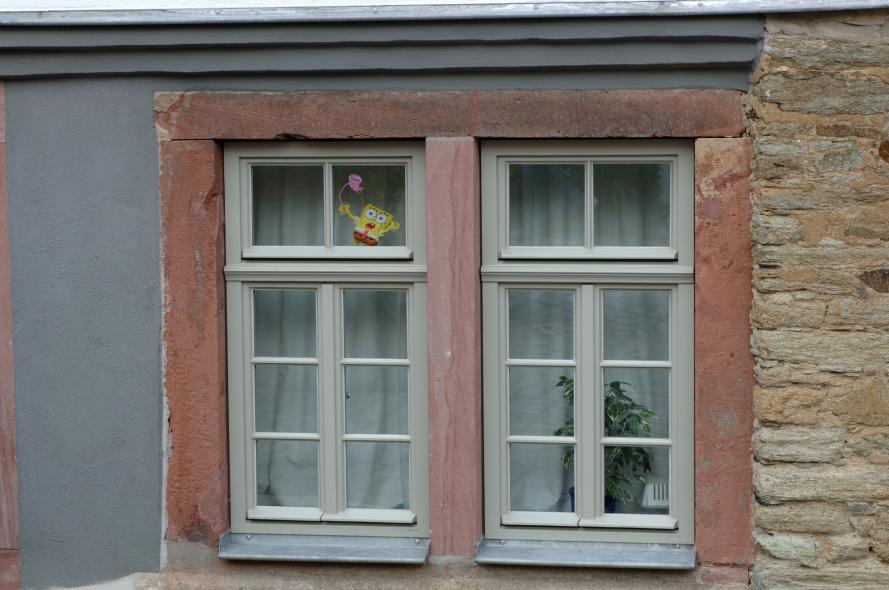 PaXpur 58 Fenster aus Kiefer und Haustür für Fachwerkgebäude in Kronberg Nahaufnahme