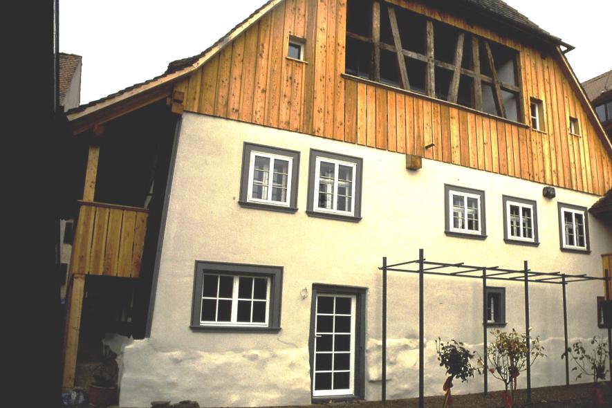Rekonstruktion Historischer Fenster für Haus Michael in Immenstaad Rückseite