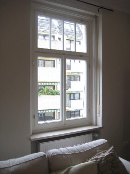 Neue PaXpur58 Fenster für jahrhundertwendehaus in München nachher Innenansicht