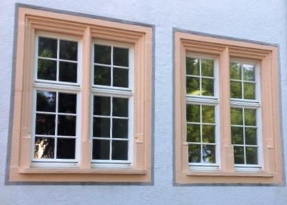 PaX-Verbundfenster aus Eiche mit Einbruchhemmung für Schloss Ettlingen Nahaufnahme