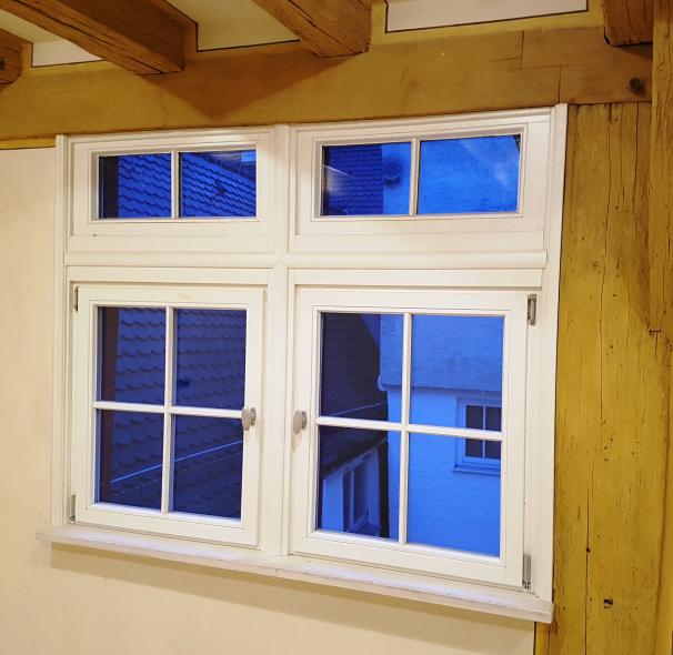 Ausgezeichnete Sanierung eines Fachwerkhauses mit PaXretro58 aus Kiefer in Ulm Innenansicht