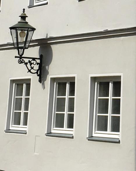 Barockes Stadthaus in Augsburg mit PaXretro58 aus Lärche Nahaufnahme