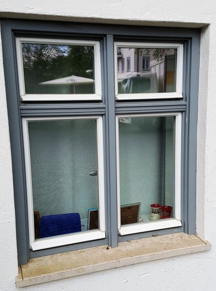 Fachwerkgebäude mit PaXpur58 aus Kiefer in Ulm Nahaufnahme