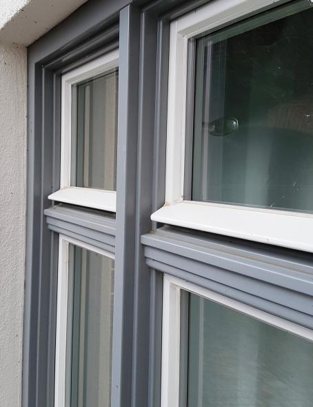 Fachwerkgebäude mit PaXpur58 aus Kiefer in Ulm Detailaufnahme