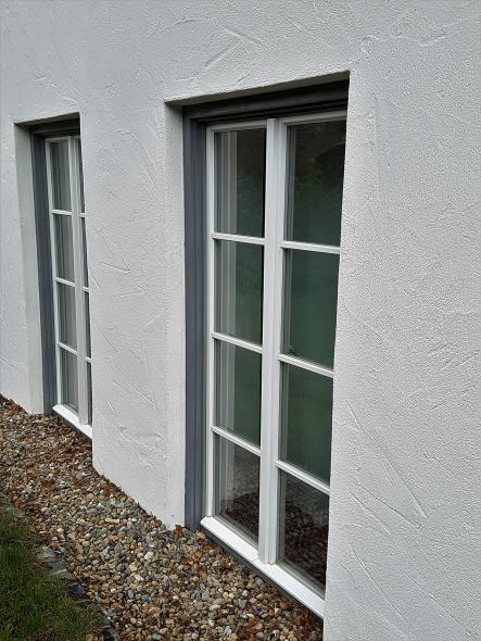 Fachwerkgebäude mit PaXpur58 aus Kiefer in Ulm Terrassentüren