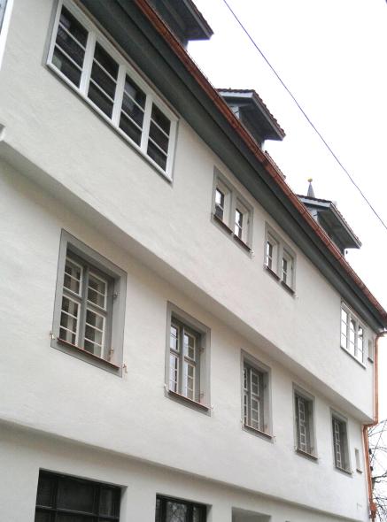 Fachwerkgebäude von 1465 mit PaXpur58 aus Kiefer in Ulm