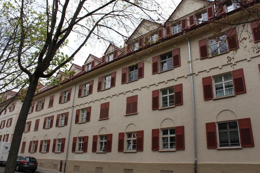 Siedlungshäuser in der Rotenbergsiedlung, Stuttgart mit PaXretro58 aus Kiefer