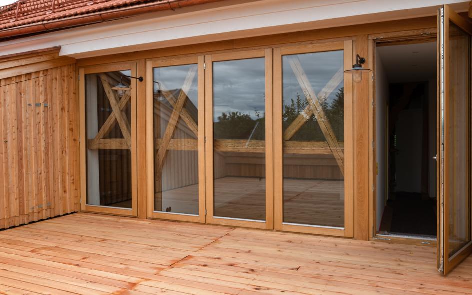 PaXretro68 bei Sanierung eines historischen Einfirsthofes in Antdorf Terrassentür