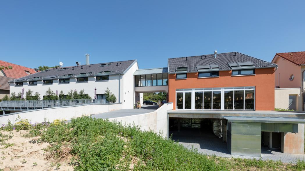 Hintere Ansicht des Weinhotel Wasem in Ingelheim