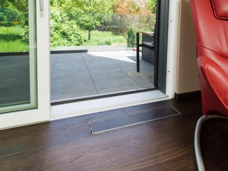 Hebeschiebetür auf Holz-Aluminium mit barrierearmer Schwelle